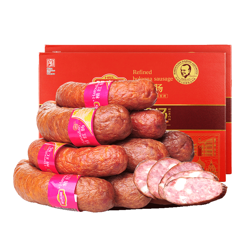 哈肉联精红肠500g*2盒  