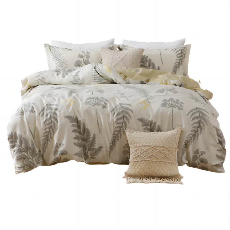 菩朵家纺 纯棉浪漫花香四件套200*230CM 奶茶杏