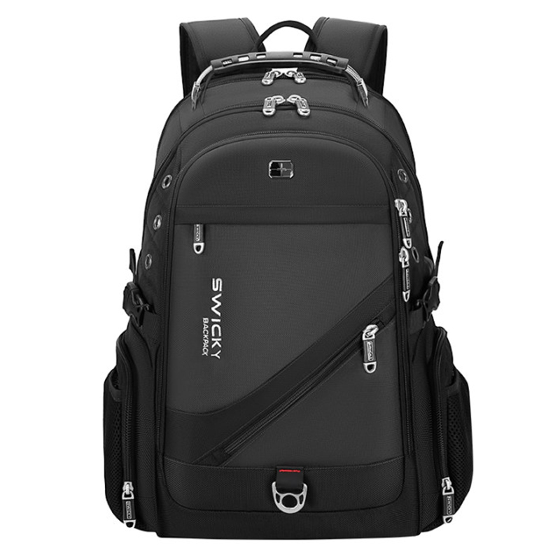 SWICKY瑞驰双肩包男士背包大容量多隔层可容纳15.6英寸笔记本 88156大号(单位：个） 黑色