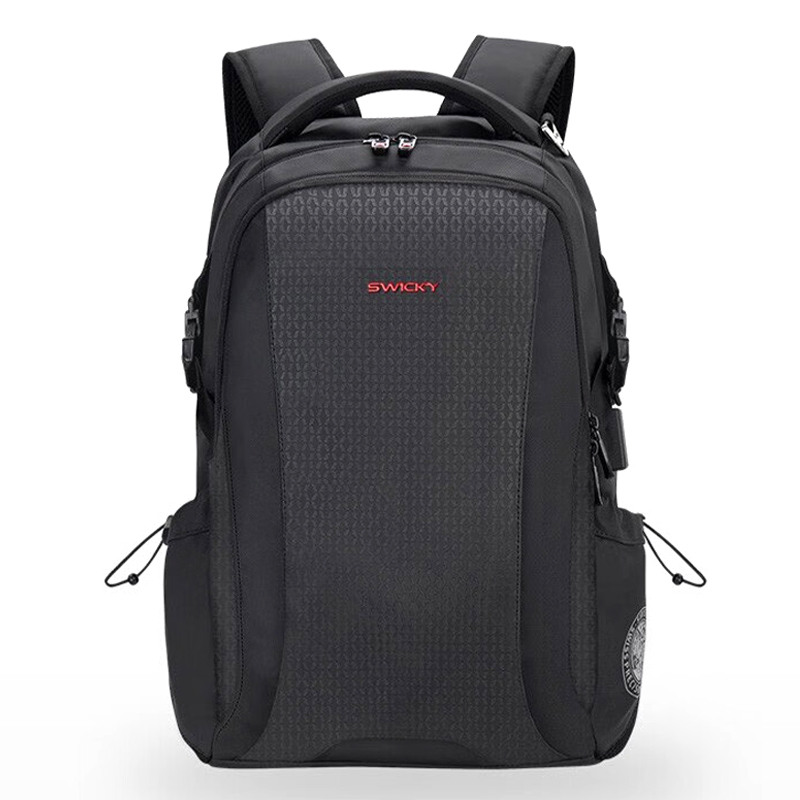 SWICKY瑞驰大容量男士双肩包出差旅行多功能背包防盗笔记本电脑包书包 88017(单位：个） 黑色