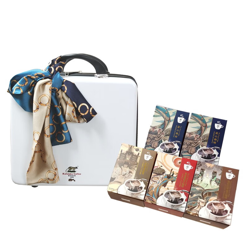 野鼬咖啡-猫屎咖啡连锁&佑晨光与你同行旅行装 咖啡*5+丝巾*1 深蓝色