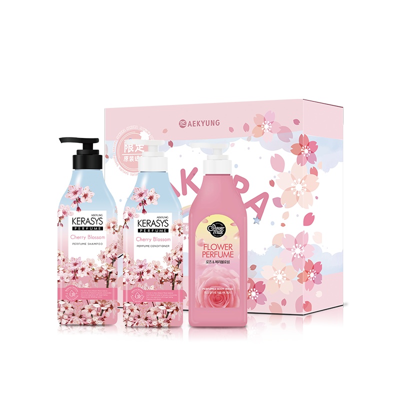 爱敬KeraSys 樱花礼E（洗护沐）（单位：套） 佳人粉