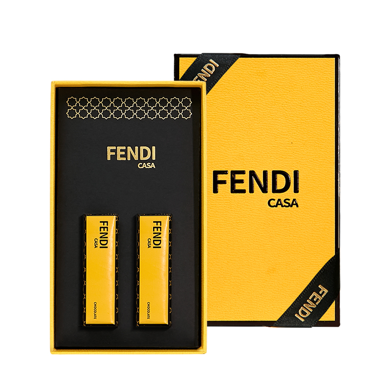 芬迪卡萨FENDI CASA58%醇黑巧克力20g（含丝带）盒 香槟黄