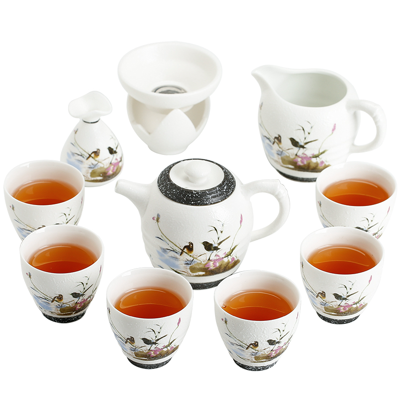 苏氏陶瓷（SUSHI CERAMICS）J0259整套茶具玉雪鸟语花香礼盒装（单位：套） 白色