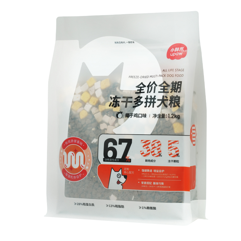 小胖爪 全价全期冻干多拼犬粮8kg（单位：袋） 自然色