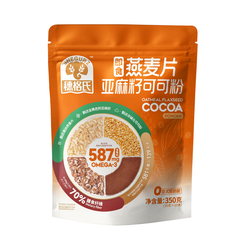 穗格氏 燕麦片亚麻籽可可粉350克（35克&times;10条）（单位：袋） 绿色