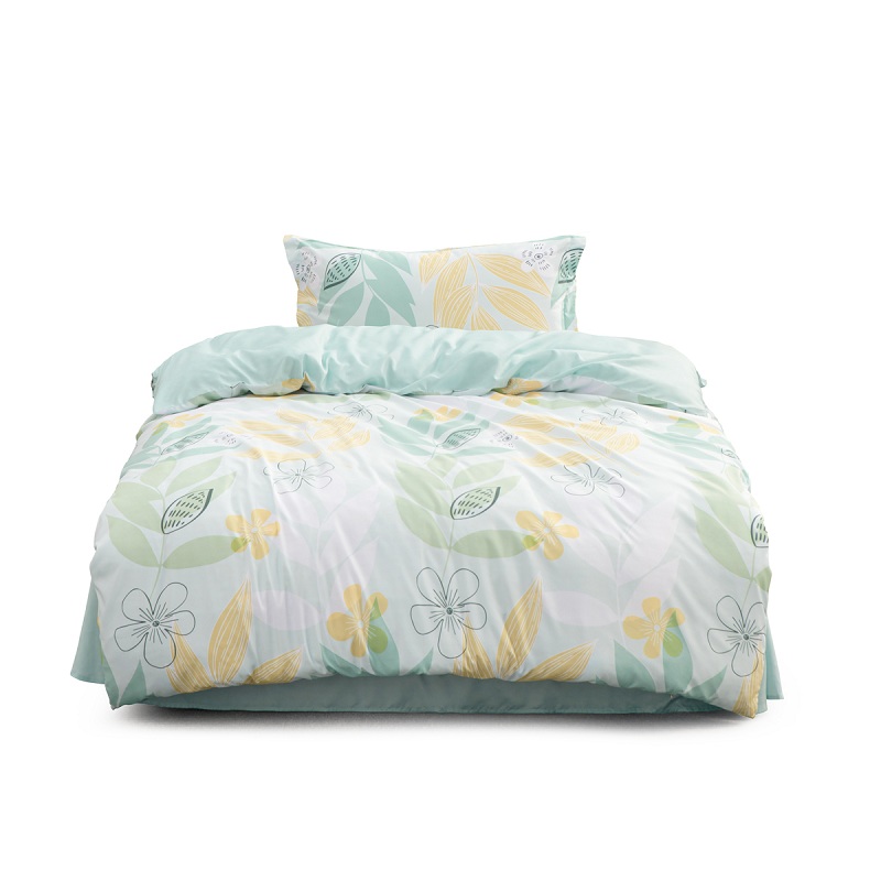 水星家纺 花舞青春三件套 150cm&times;210cm 适用1.2米床（单位：套） 天蓝色