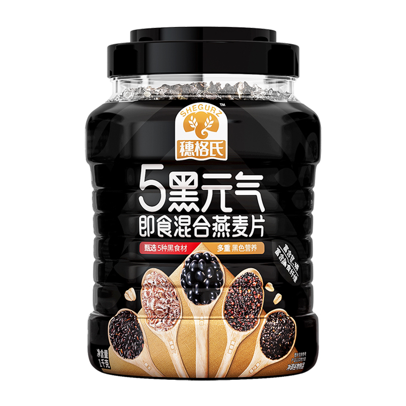 穗格氏 5黑元气混合即食燕麦片1000g /罐（单位：罐） 绿色