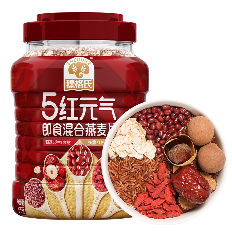 穗格氏 5红元气即食混合燕麦片1000g/罐（单位：罐） 绿色