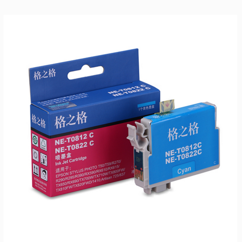 格之格NE-T0822C墨盒 适用爱普生 R390  R270 R295 RX590（个）青色 蓝色