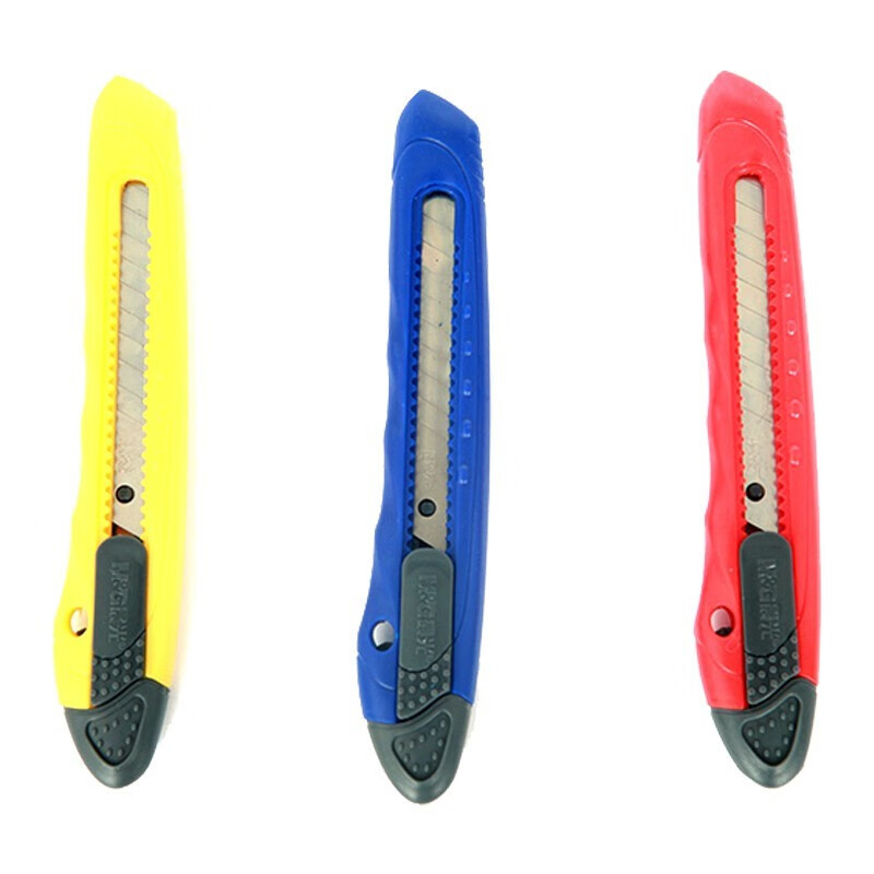 晨光(M&G)文具9mm推锁美工刀 推锁裁纸刀多功能刀子 10把装 颜色混发ASS91323  