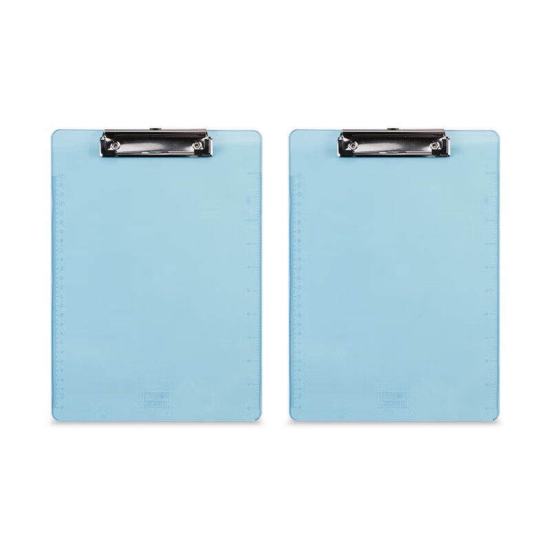 晨光(M&G)A4透明便携竖式书写板夹记事夹文件资料夹垫板 透蓝色 ADM95181 两个装 颜色混发