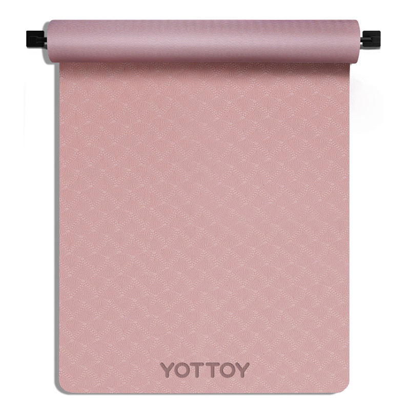 yottoy瑜伽垫 男女士健身垫TPE专业防滑隔音减震日常训练运动垫185*80cm 7mm/个 粉色
