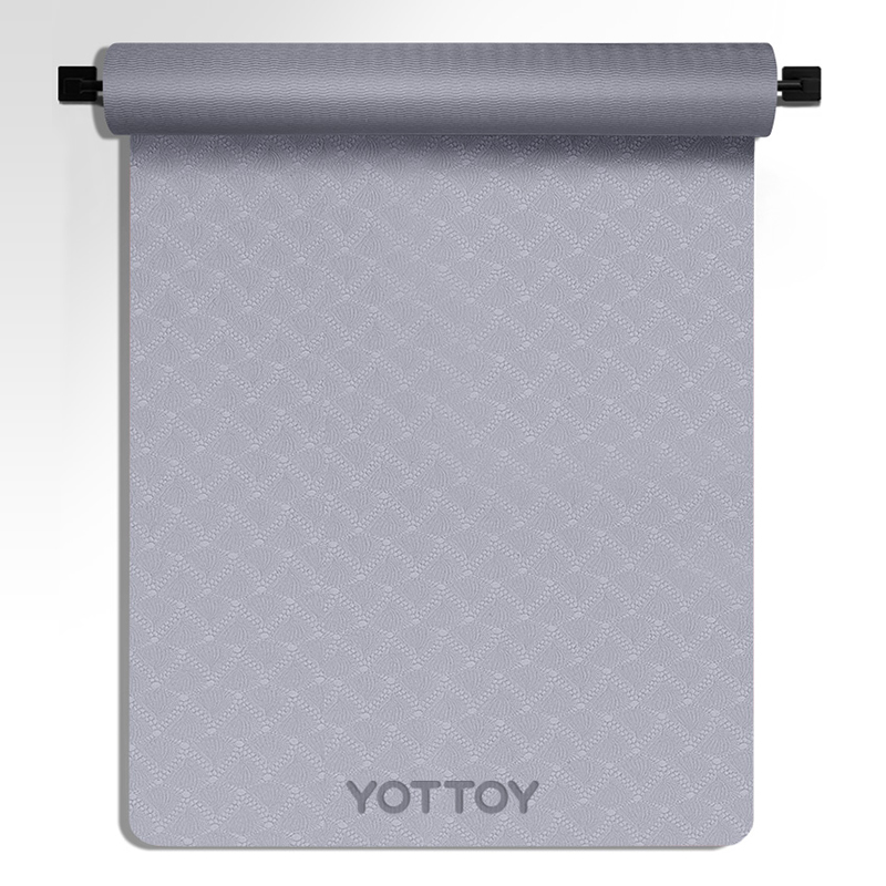 yottoy瑜伽垫 男女士健身垫TPE专业防滑隔音减震日常训练运动垫185*80cm 7mm/个 灰色