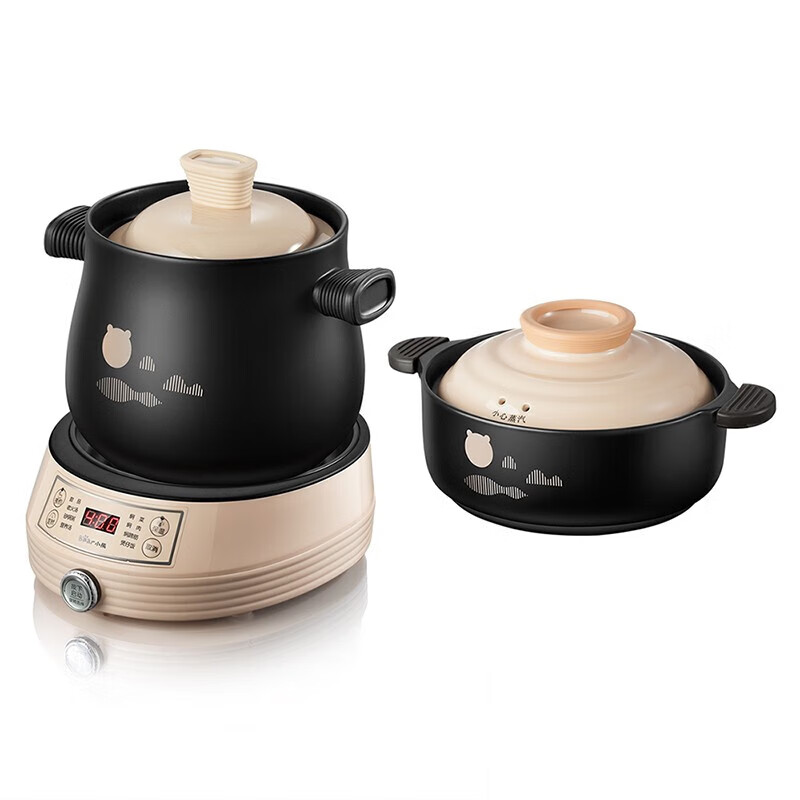 小熊（Bear）电砂锅2L+4L分体式高温陶瓷双锅 DSG-B40J3/台 黑色