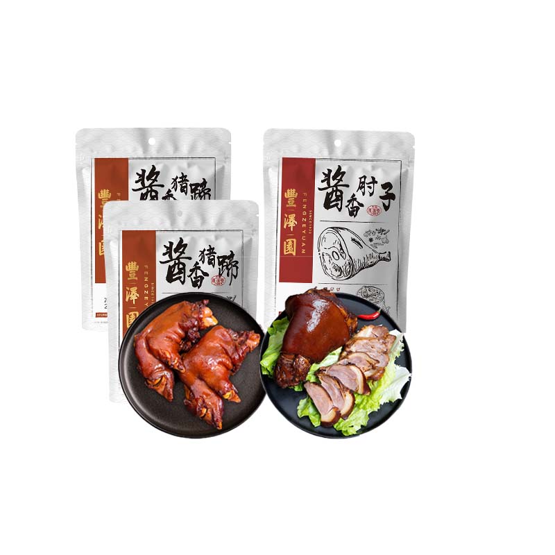 丰泽园 熟食零食大礼包 中华老字号特产美食 休闲零食下酒菜 酱香肘子1袋+猪蹄2袋 （共600g)3 酱香肘子1袋+猪蹄2袋 （共600g)3