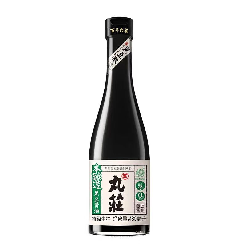 丸庄-丸庄黑豆本酿造酱油480ML  单位：瓶 黑色
