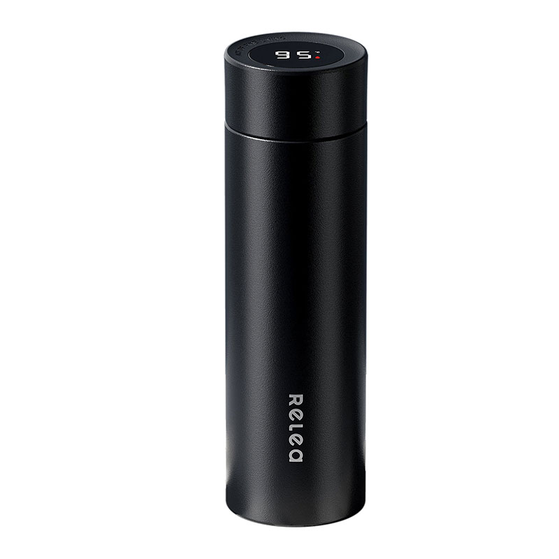 物生物（RELEA） JV012367-0500-EQ00 数显款500ML酷夜黑 不锈钢极光保温杯  数显款500ML酷夜黑（单位：个）