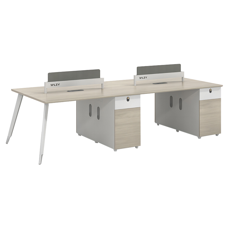 荣美盛 办公家具简约板式办公桌四人位2400*1200*750mm 张 白色