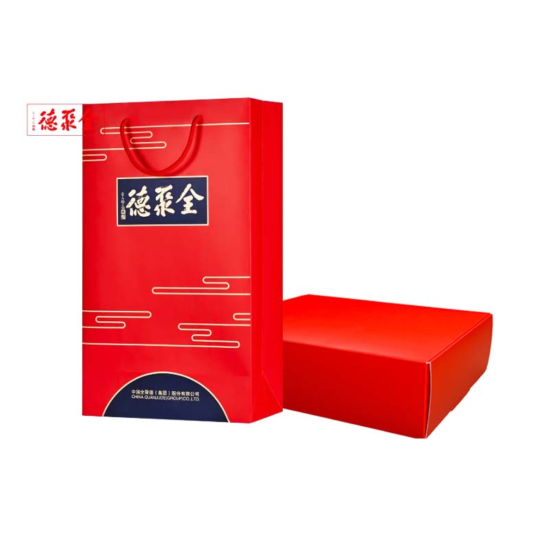 全聚德零研所休闲零食手提袋礼盒7件套813gQF009盒 枫叶色