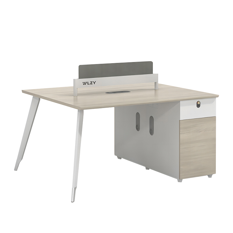 荣美盛 办公家具简约板式办公桌双人位1200*1200*750mm 张 白色