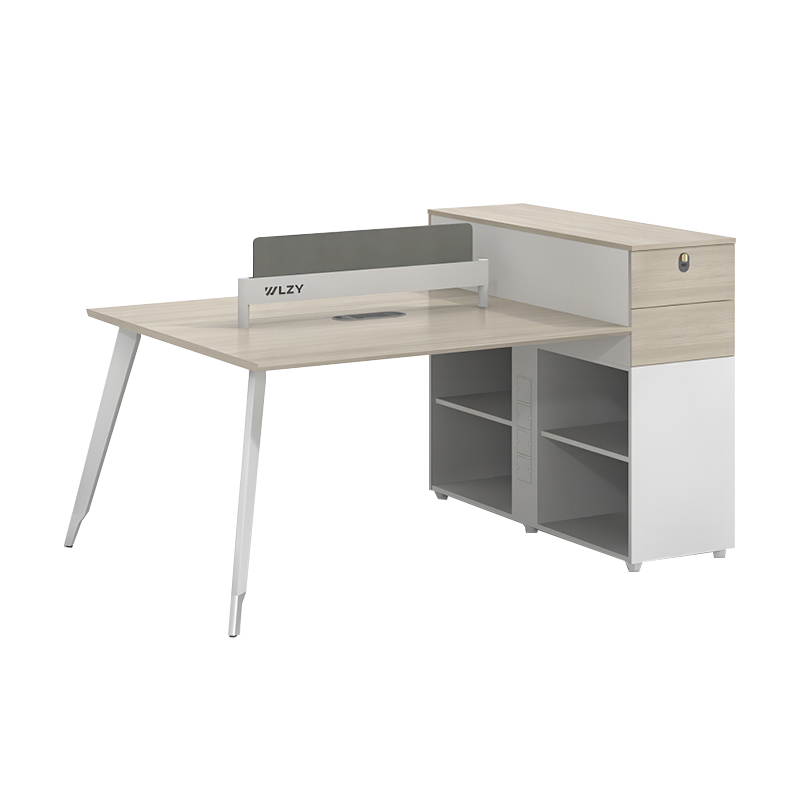 荣美盛 办公家具简约板式办公桌双人位1600*1240*750mm 张 白色