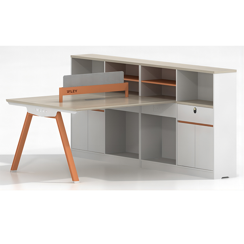 荣美盛 办公家具简约板式办公桌双人位1500*2400*750 mm 张 橙色