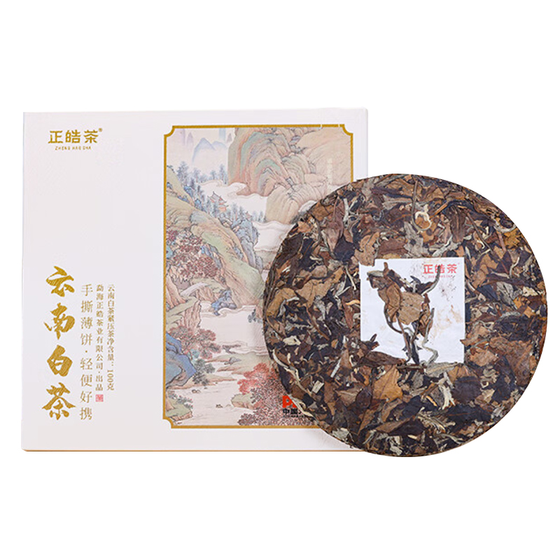 正皓茶 云南白茶 勐海手撕茶饼 月光白紧压茶饼便携100g/盒 单位：盒 浅灰色