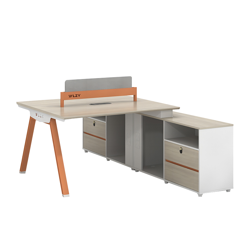 荣美盛 办公家具简约板式办公桌双人位1400*2400*750 mm 张 橙色