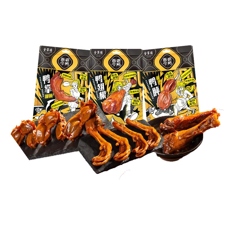 全聚德零研所办公室休闲鸭肉零食鸭肫鸭掌鸭翅根324g套 鸭肫鸭掌鸭翅根324g