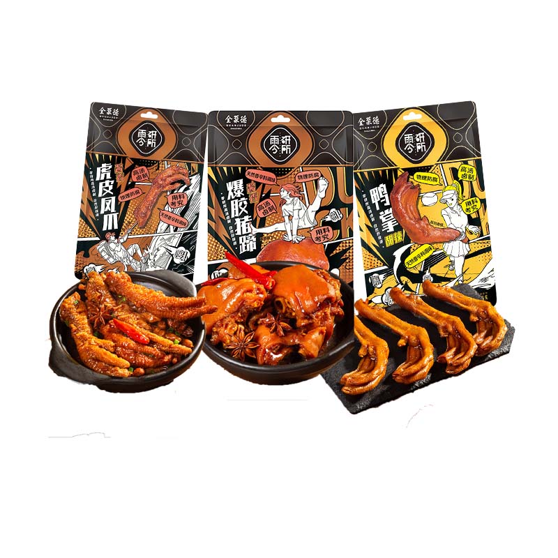 全聚德零研所办公室鸭肉零食鸭掌爆胶猪蹄虎皮凤爪384g套 鸭掌爆胶猪蹄虎皮凤爪384g
