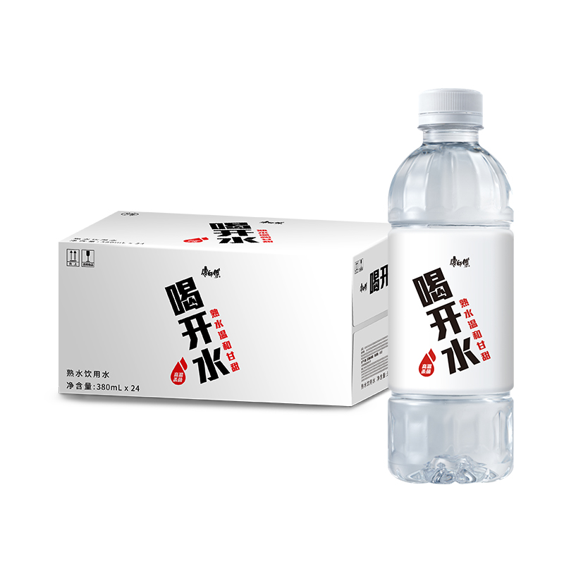 康师傅喝开水温和熟水饮用水超高温杀菌380ml*24瓶 随身装整箱 康师傅喝开水