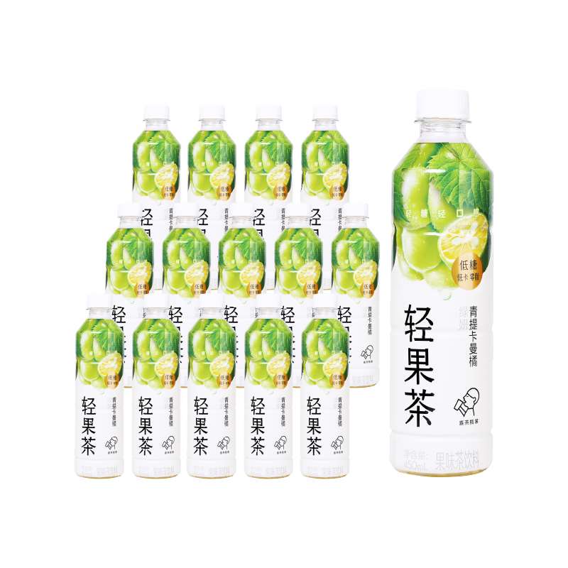 喜茶青提卡曼橘绿妍果味茶饮料450ml*15瓶/箱 无色