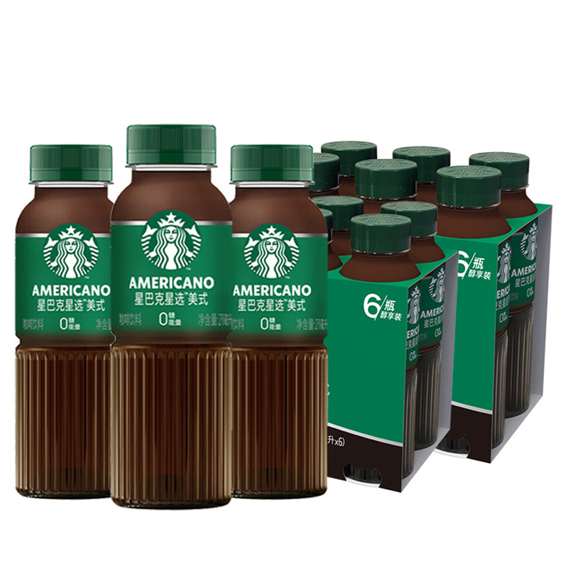 星巴克星选美式咖啡饮料 270ml*6瓶*2组/箱 绿色