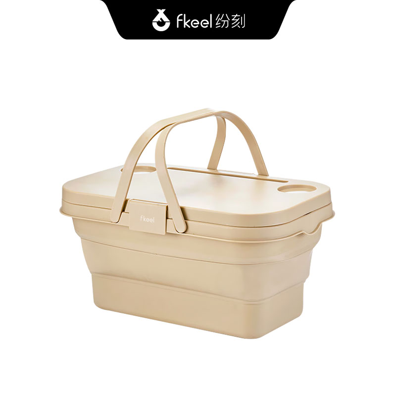 纷刻fkeel折叠硅胶桶卡其色FKQ2305D01/个 卡其色