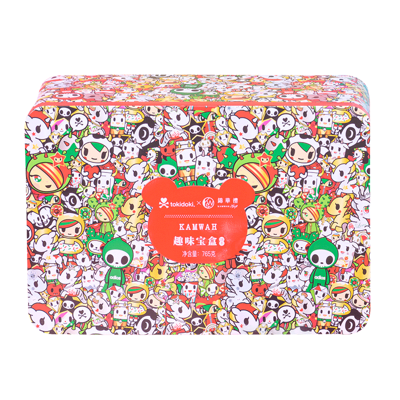 锦华礼 趣味饼干宝盒765g 单位：盒 红色