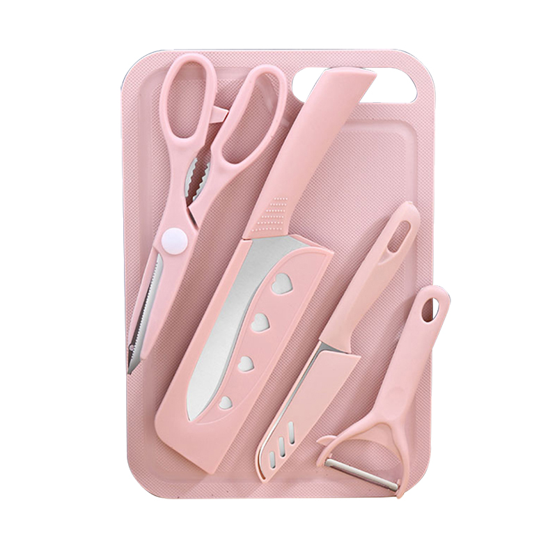 沃德百惠 G20767-2 厨房刀具砧板套装组合 粉色五件套（单位：套） 粉色