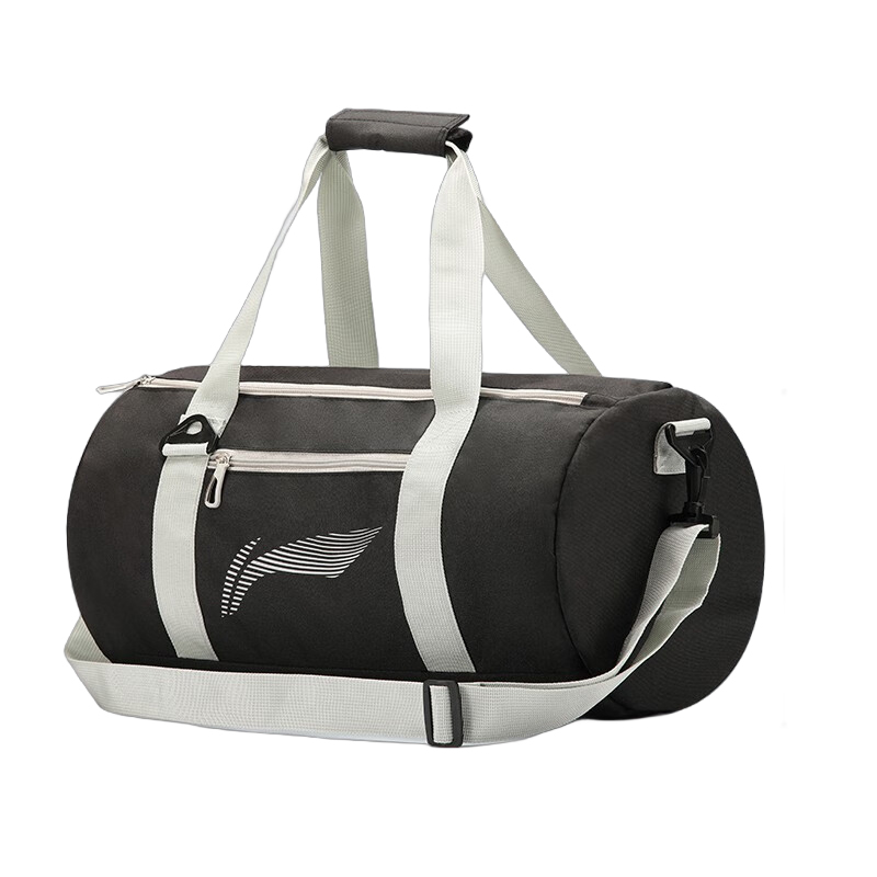 李宁 LI-NING 游泳包运动健身干湿分离收纳包大容量斜跨手提包LNBT756-1黑银色（单位：个  