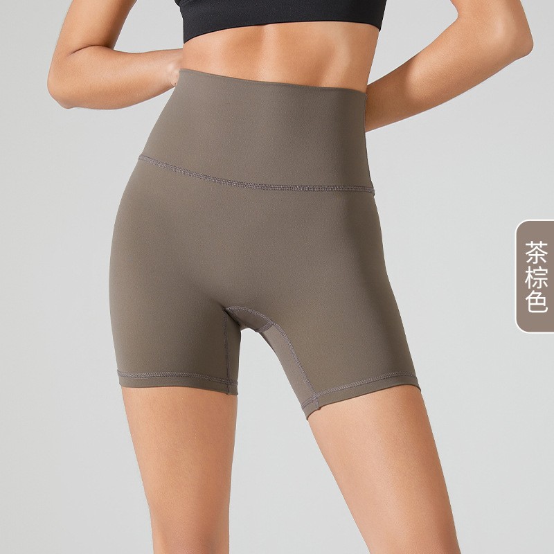 唯卡洛 紧身运动短裤瑜伽健身三分裤无尺码高腰裸感高弹透气速干打底裤24078 单位：件 茶棕色 均码
