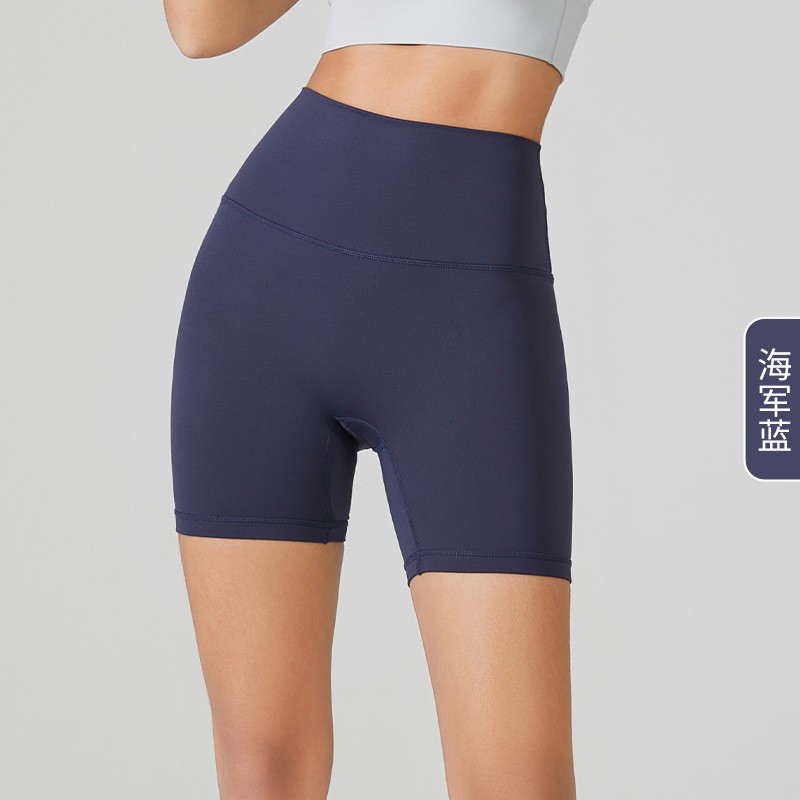 唯卡洛 紧身运动短裤瑜伽健身三分裤无尺码高腰裸感高弹透气速干打底裤24078 单位：件 海军蓝 均码