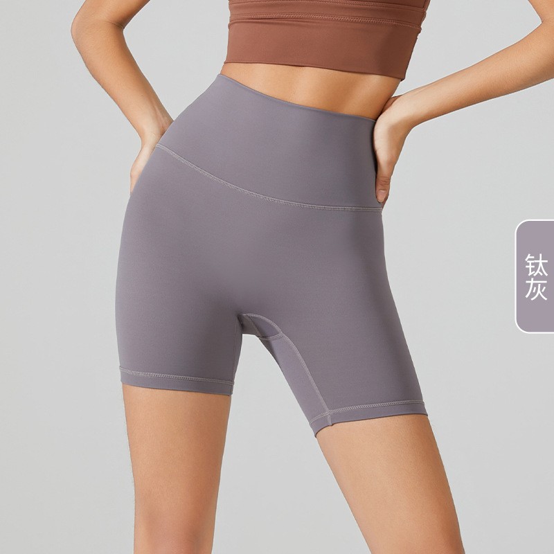 唯卡洛 紧身运动短裤瑜伽健身三分裤无尺码高腰裸感高弹透气速干打底裤24078 单位：件 钛灰色 均码