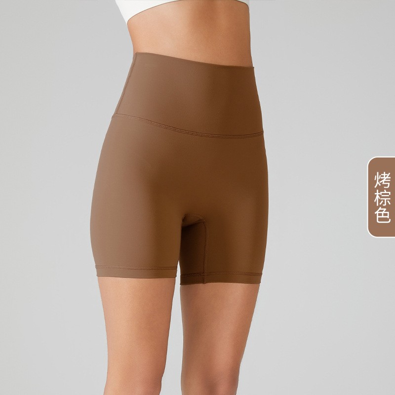 唯卡洛 紧身运动短裤瑜伽健身三分裤无尺码高腰裸感高弹透气速干打底裤24078 单位：件 烤棕色 均码