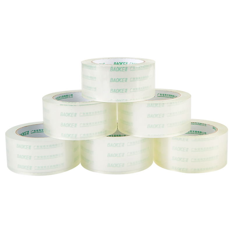 宝克（BAOKE）JM50100 封箱透明胶带 高粘易撕快递打包胶带 5.0cm*100Y 6卷/筒 透明