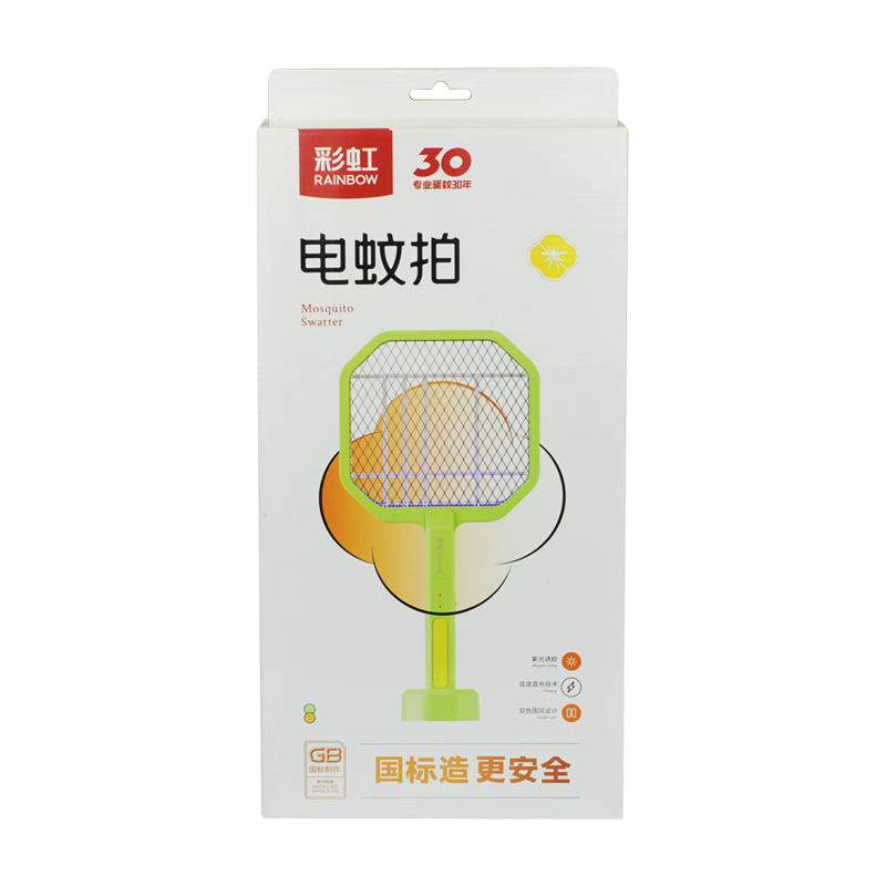 彩虹彩虹电蚊拍（二合一诱蚊底座充电款）6105（单位：把） 白色