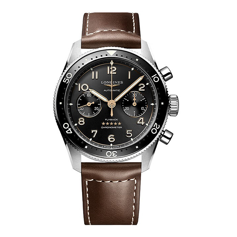 浪琴Longines 先行者系列飞返计时机械男士手表 L3.821.4.53.2（单位1块） 黑色