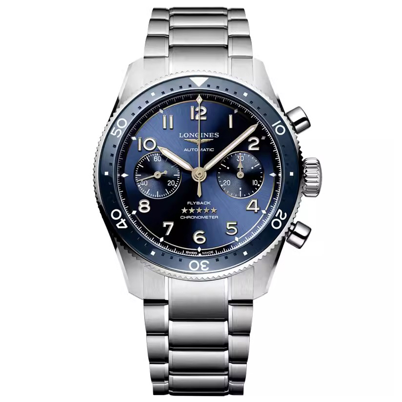 浪琴Longines 先行者系列飞返计时机械男士手表 L3.821.4.93.6（单位1块） 蓝色