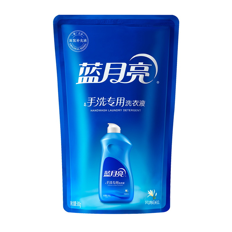 蓝月亮风清白兰手洗专用洗衣液袋装500g  10000470（单位：袋） 蓝色
