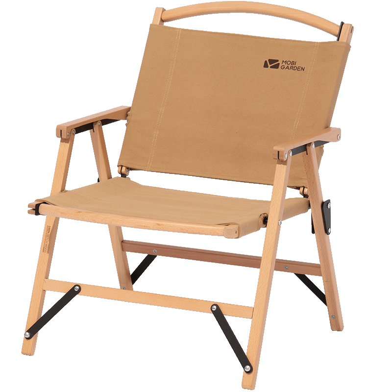 牧高笛（MOBIGARDEN）云逸实木折叠低躺椅/张 暖沙黄
