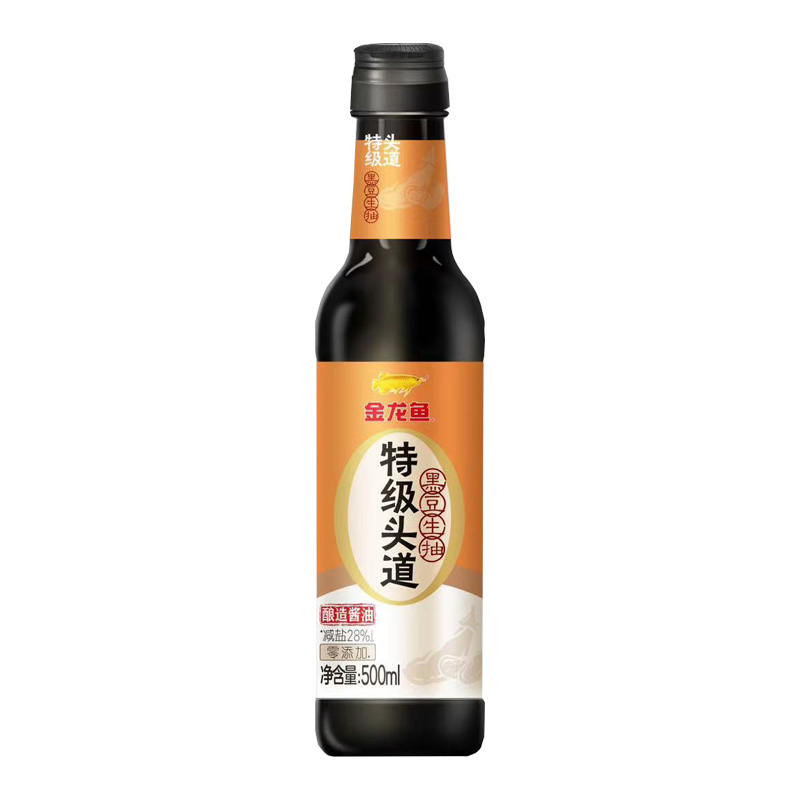 金龙鱼特级头道黑豆生抽500ml/瓶 自然色