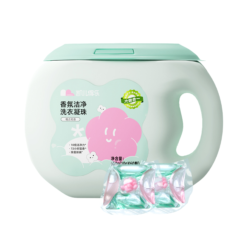 凯儿得乐（care daily） 洗衣凝珠 6效合一 600g/盒，10g/颗*60颗，3盒/箱 绿色（单位：箱）